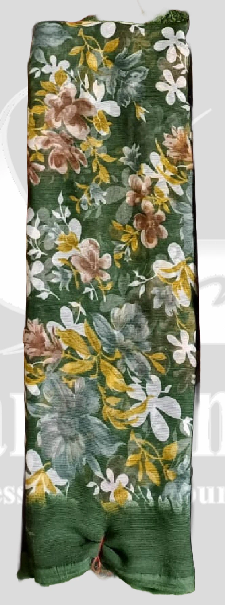 Chiffon Floral Printed Saree &ndash; SANGNI1204 &ndash; Forest Green Mix